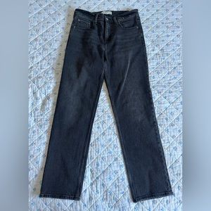 Abercrombie & Fitch Mid Rise Straight Jeans Black Size 8R NWOT